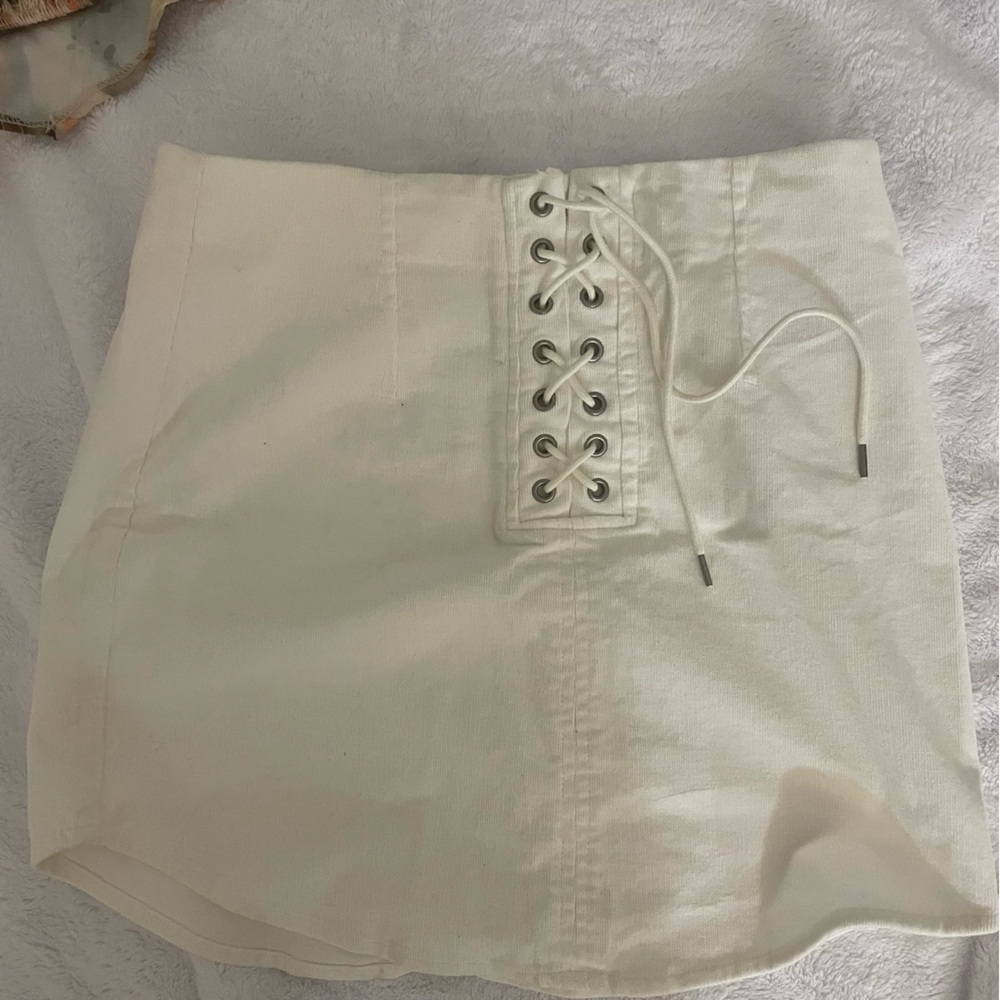 White corduroy skirt